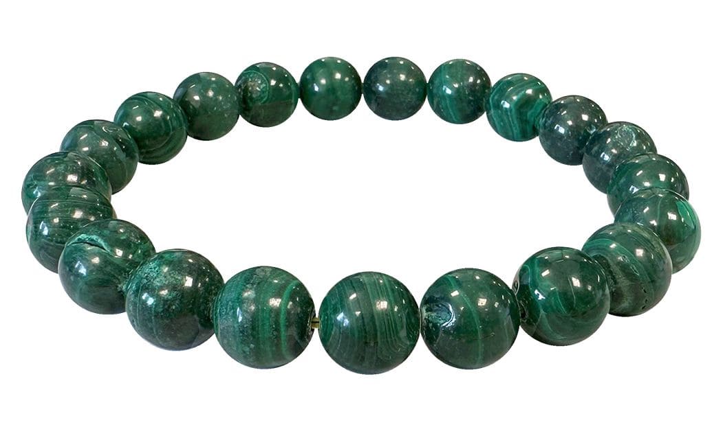 Bracciale con perle di malachite 10mm