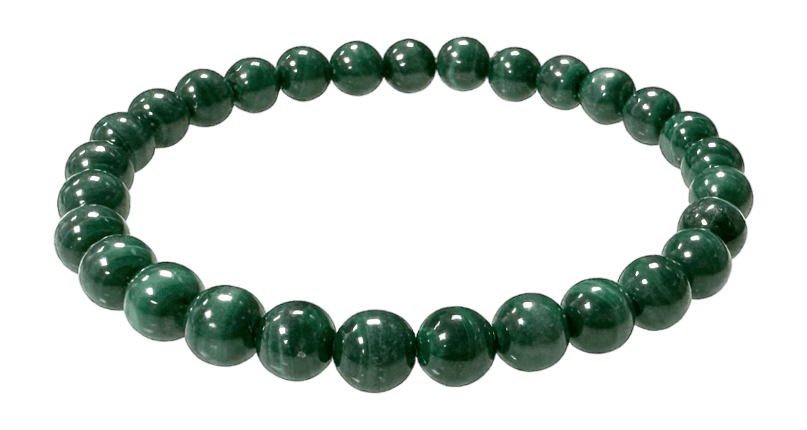 Bracciale in malachite scura con perline AA da 6,5-7,5 mm