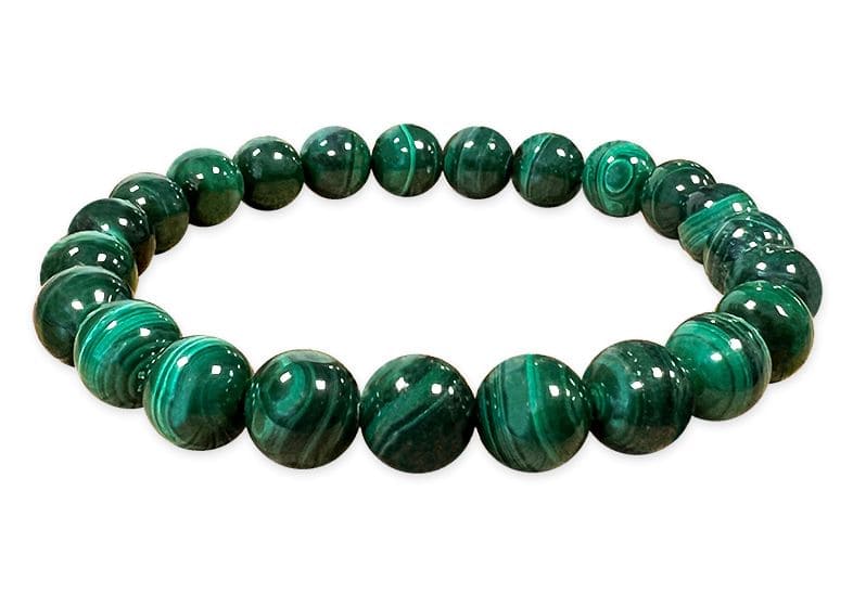 Bracciale perle di malachite 7,5-8,5 mm