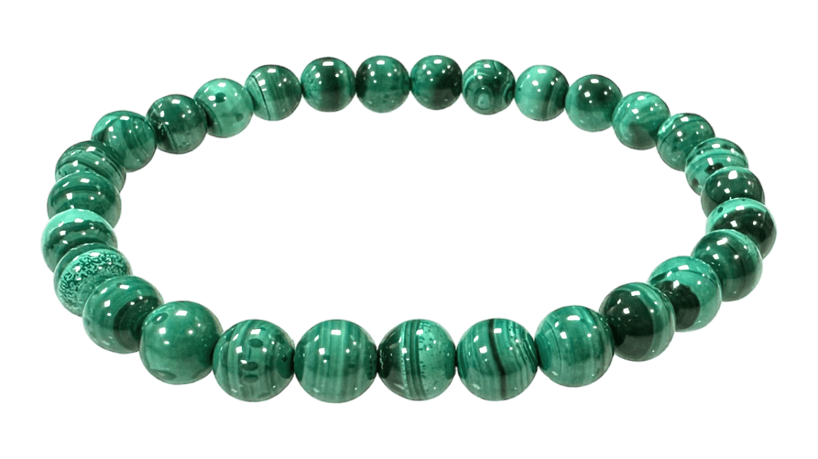 Bracciale Malachite Colore Chiaro AA perline 6,5-7,5 mm