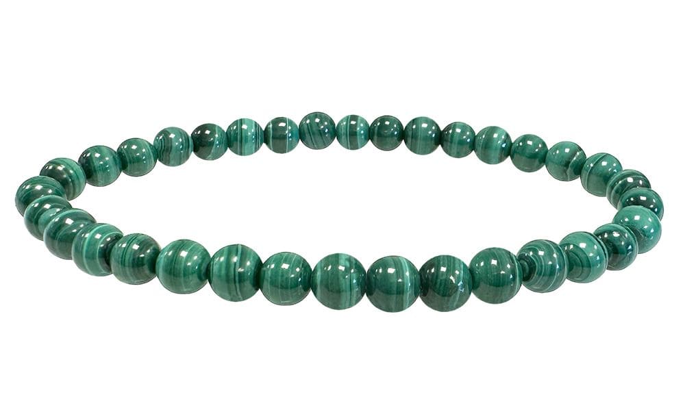 Bracciale Malachite Trasparente AAA perline 5-6mm