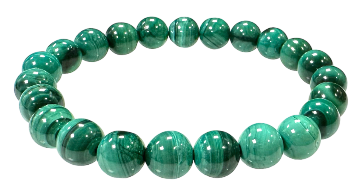 Bracciale Malachite Colore Chiaro AA perline 7,5-8,5 mm