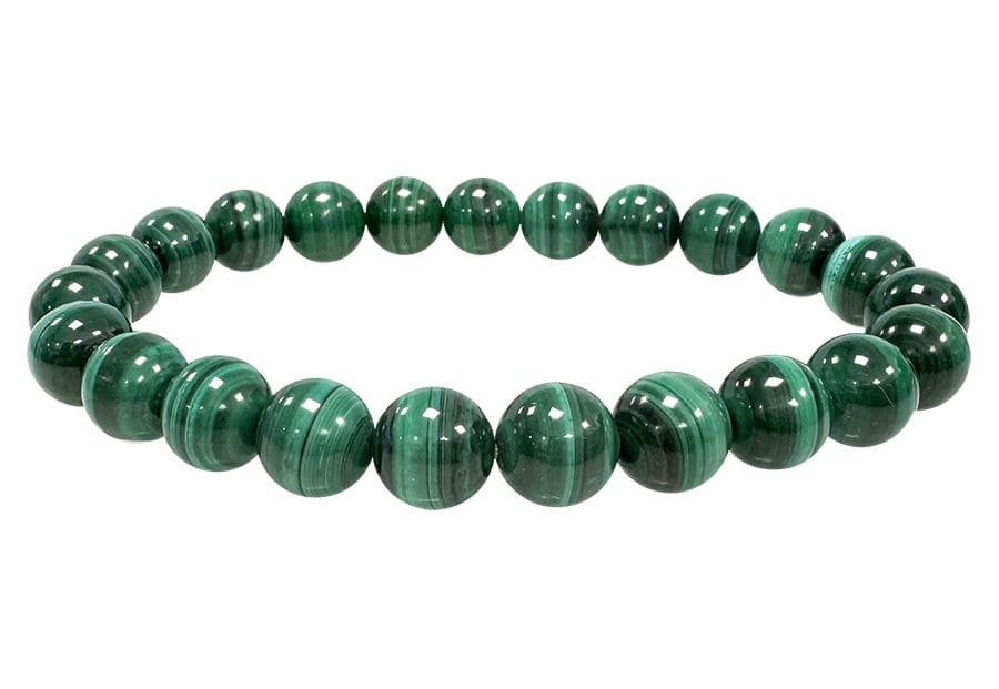 Bracciale in malachite trasparente con perline AAA da 8-9 mm