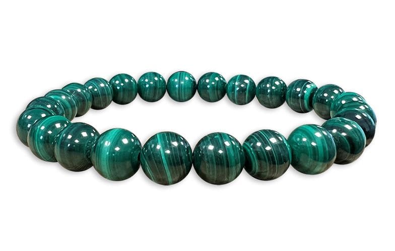 Bracciale perlescente in malachite Scuro AA 8mm