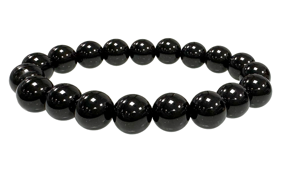 Braccialetto di perline nere ossidiana A 10mm