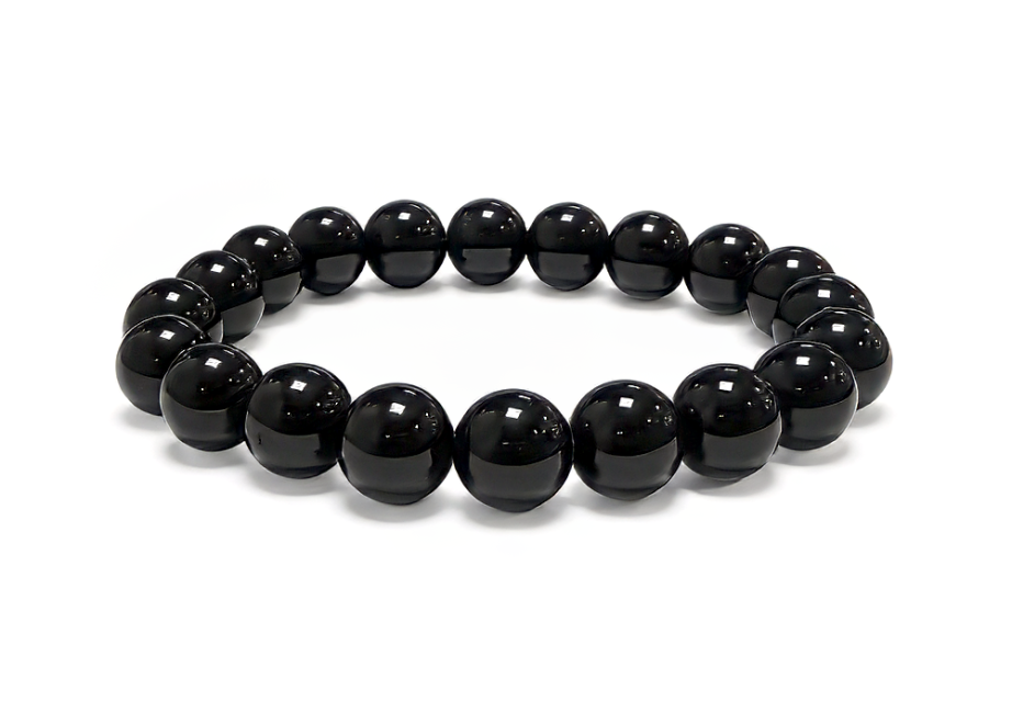 incenso ad Bracciale Ossidiana Nera A perle 10mm