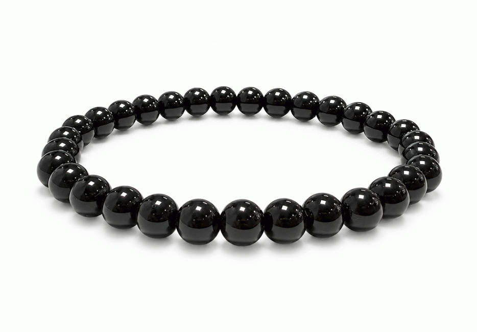 incenso ad Braccialetto in Ossidiana Nera A Perline 6mm