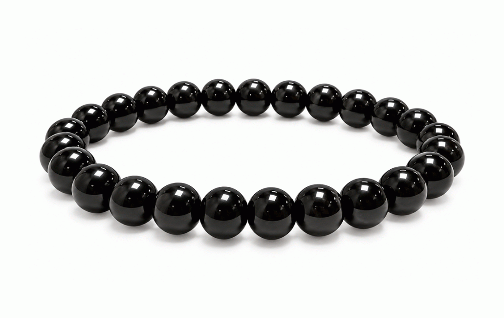 incenso ad Bracciale Ossidiana Nera A perle 8mm