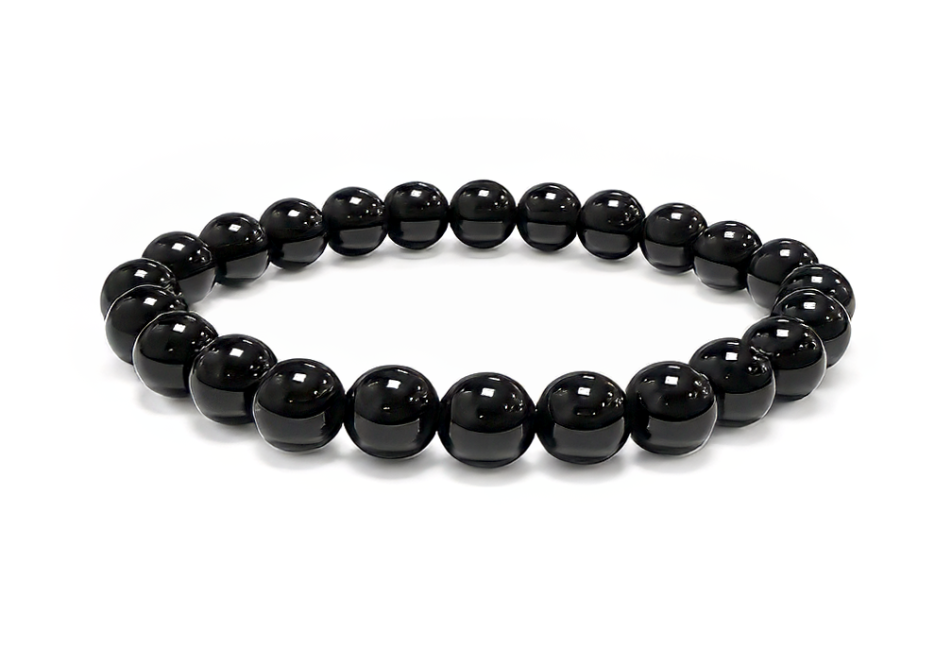incenso ad Bracciale in Onice Nero A perle 8mm