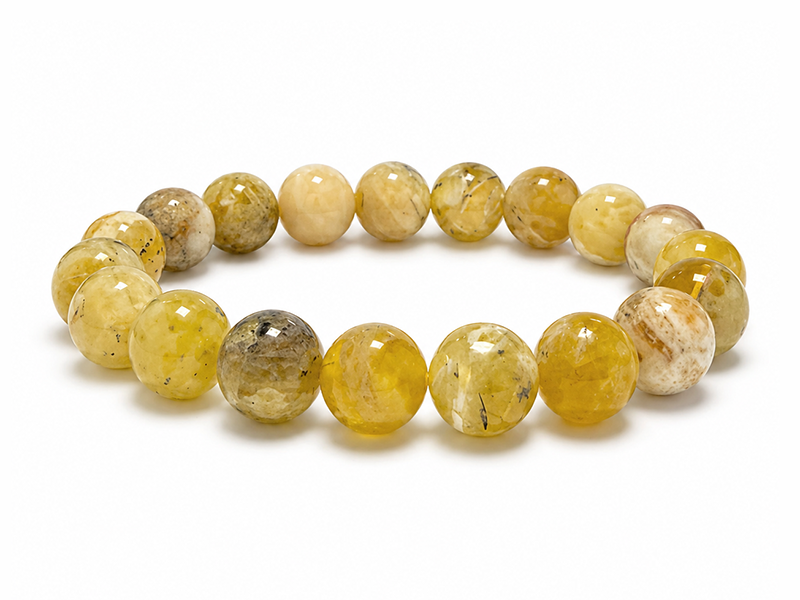 Bracciale Opale Giallo A perle 10mm