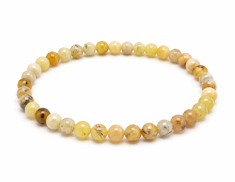 Bracciale Opale Giallo A perle 6mm