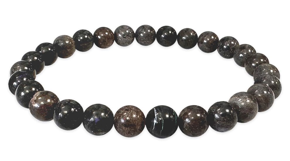 Bracciale Perline Opale Nero 6mm