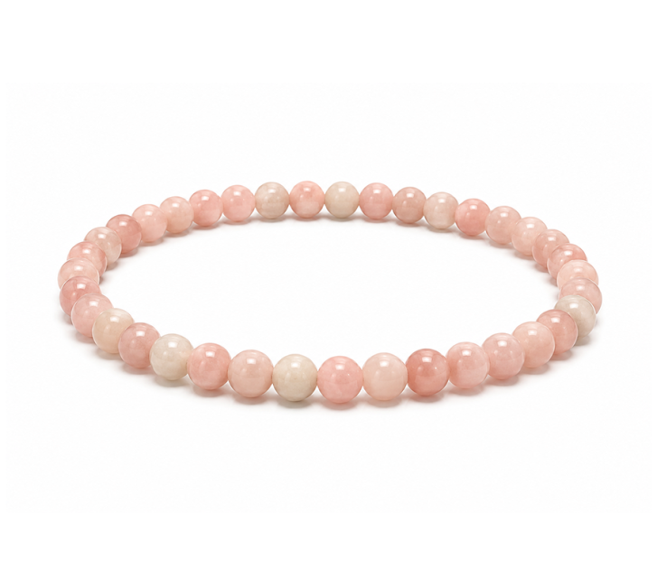 incenso ad Bracciale in Opale Rosa A con Perle da 4mm