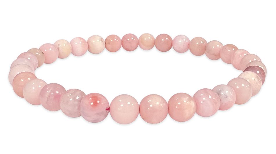 Bracciale con opale rosa perline AA da 5.5-6.5 mm