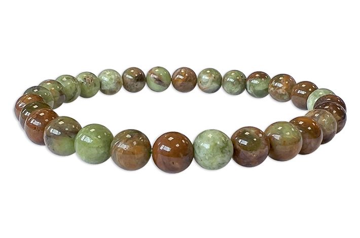 Bracciale perline opale verde 6mm