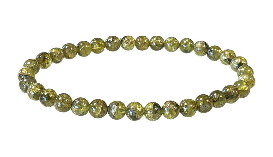 Bracciale in peridoto con perline da 5-6 mm