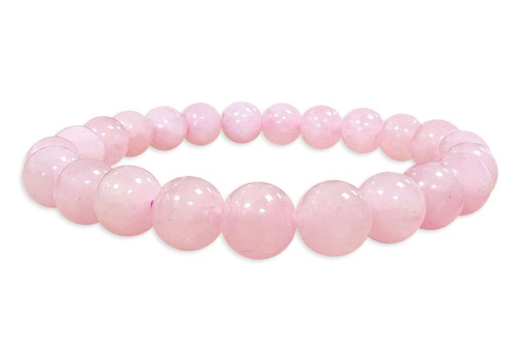 Perle braccialetto di quarzo rosa 8mm