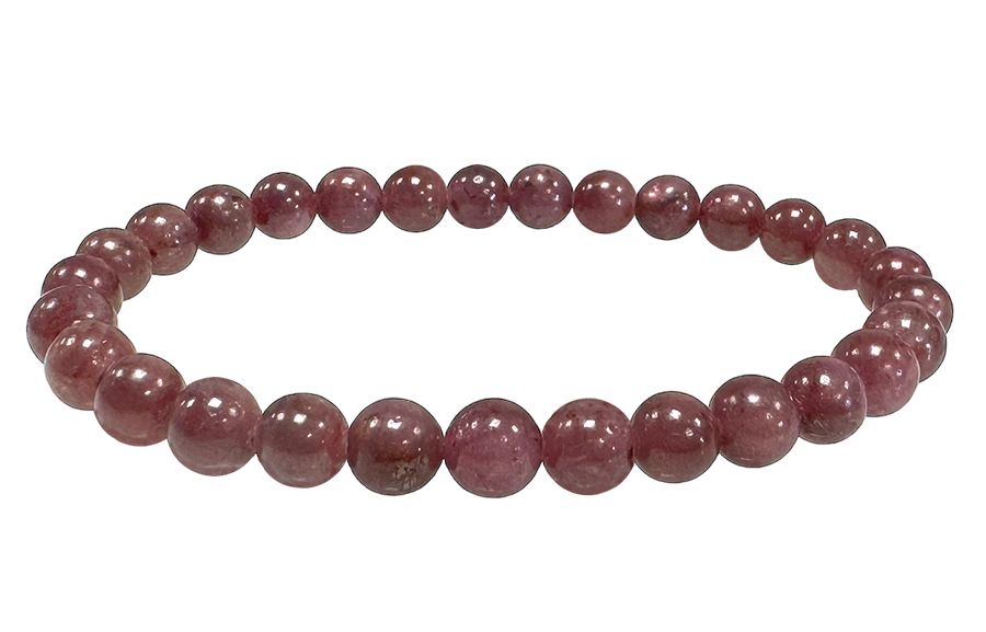 Bracciale con rubini, perline AA da 6-7 mm