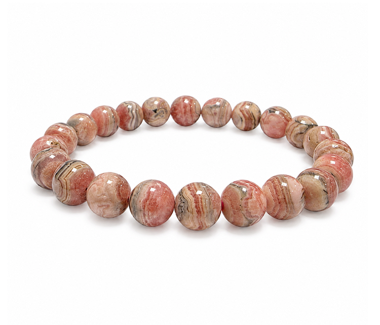 Bracciale in Rodocrosite Argentina A perle 8-9mm