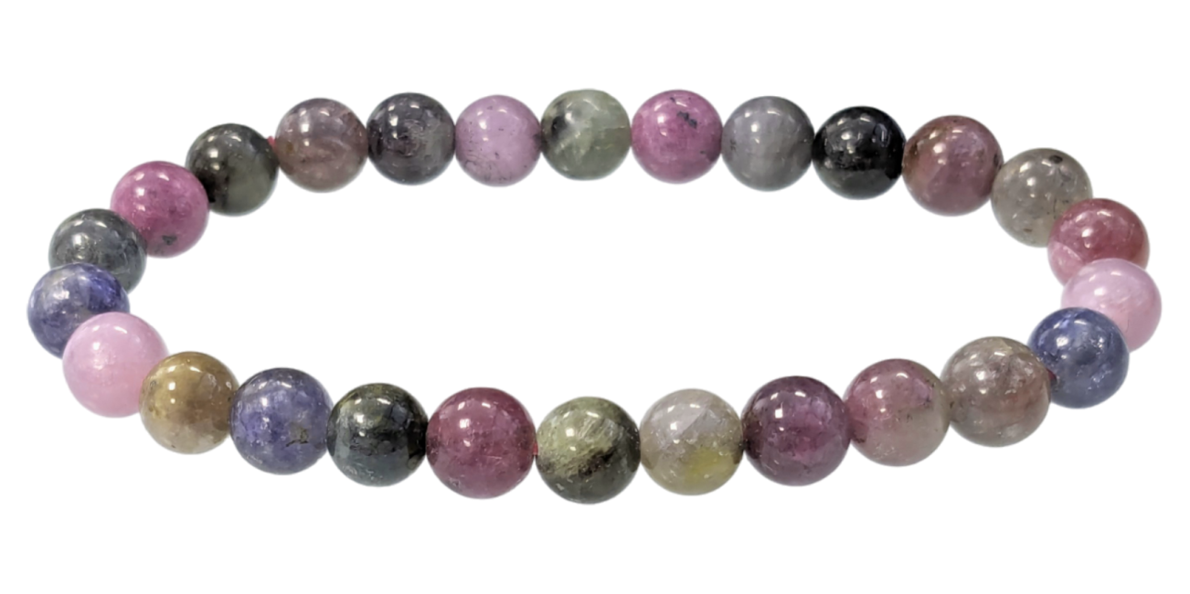 Bracciale zaffiro perle multicolori 6-7mm