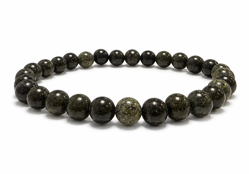 Bracciale in Serpentina del Perù AB perle 6-7mm