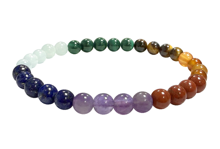 Bracciale pietre 7 perle di chakra A 6mm