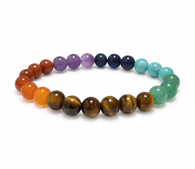 Bracciale 7 chakra perline A 8mm
