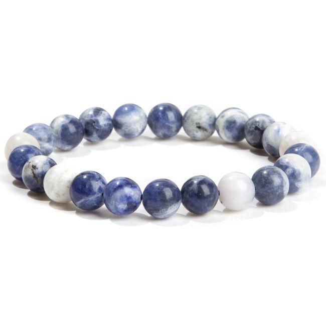 Bracciale in sodalite con perline da 6 mm