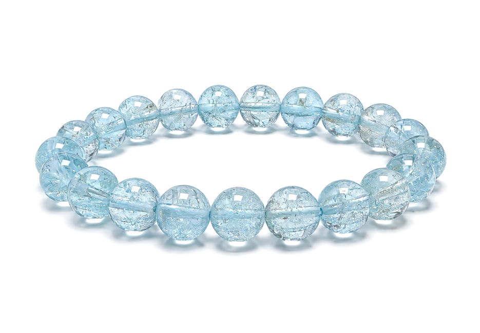 incenso ad Bracciale Topazio Blu AAA perle 6-7mm