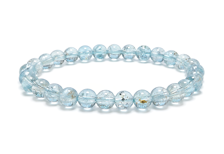 incenso ad Bracciale Topazio Blu AAA perle 6-7mm