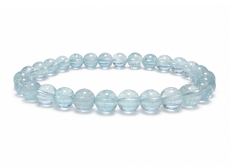 Bracciale Topazio Blu AAA perle 6-7mm