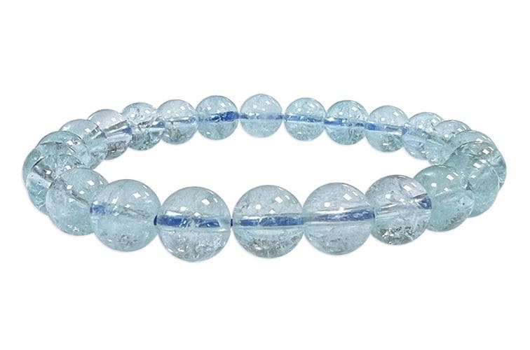 Bracciale con topazio blu perline AAA da 8-9 mm