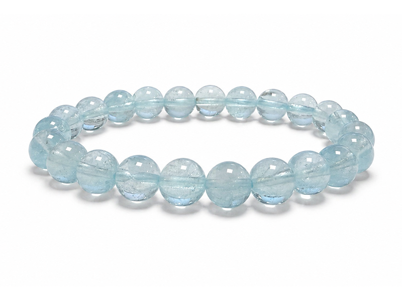 Bracciale Topazio Blu AAA perle 8mm