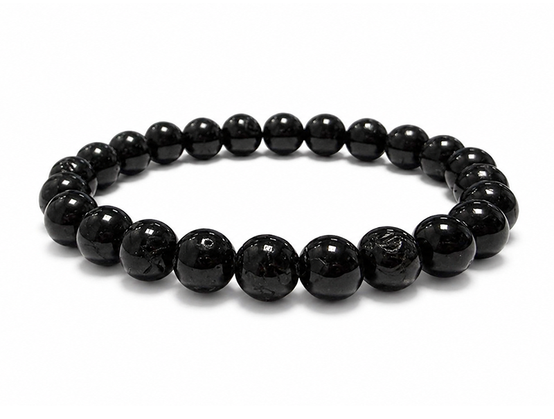 Bracciale Tormalina Nera AB perle 7-8mm