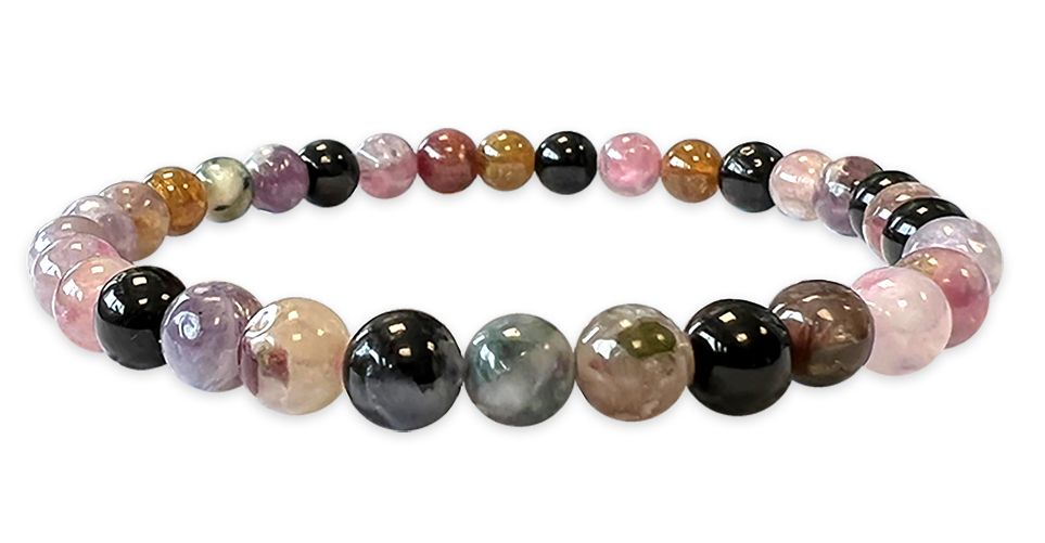 Bracciale in Tormalina multicolore perline A da 6mm