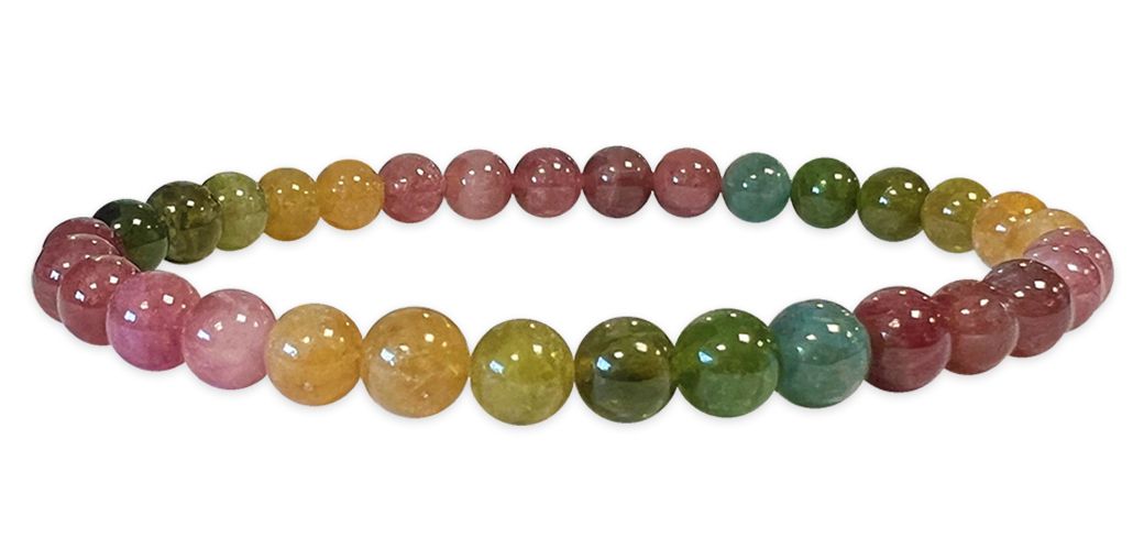 Bracciale in Tormalina multicolore perline AAA da 5.5-6.5mm