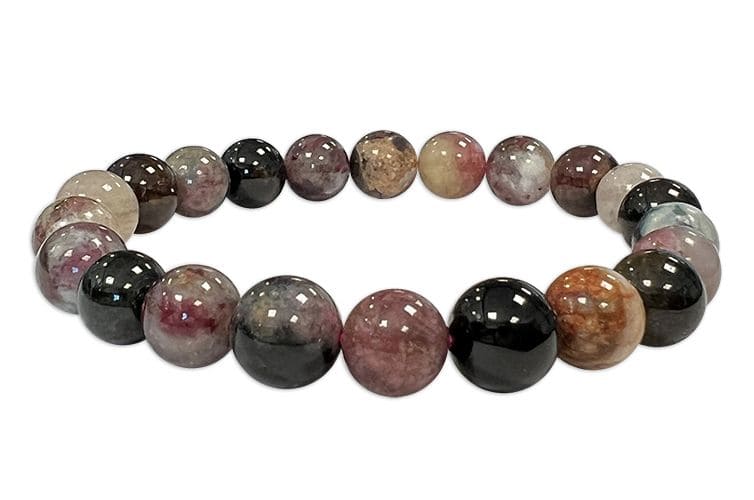 Bracciale in tormalina multicolor perline A da 8mm