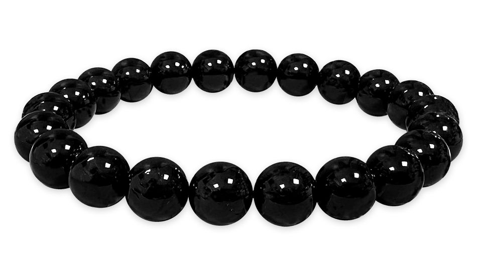 Perle di braccialetto di tormalina nera A 8mm