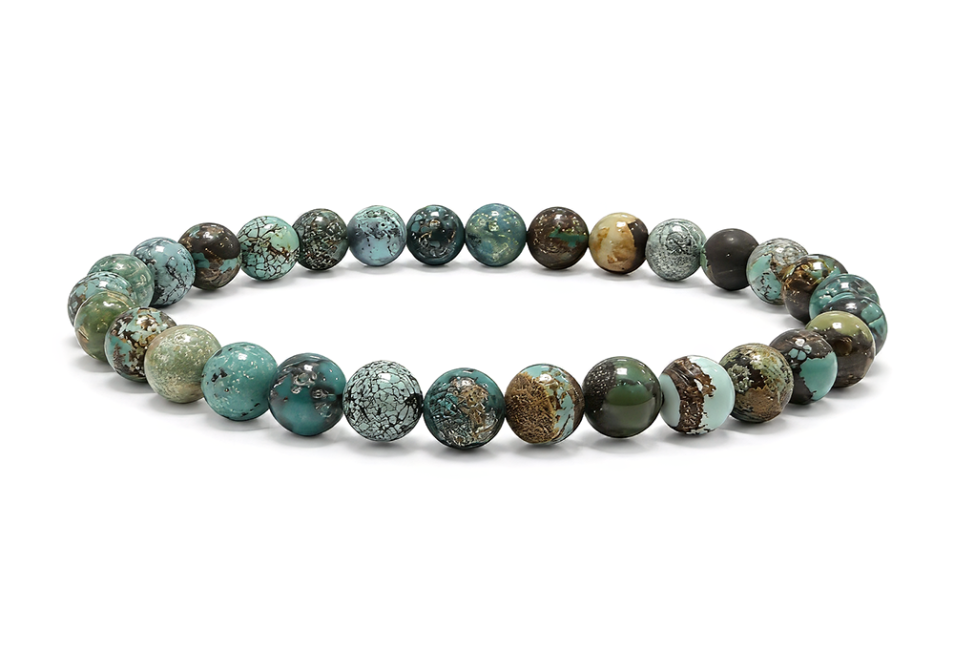 incenso ad Bracciale in turchese naturale proveniente dalla Cina con perle da 5-6 mm