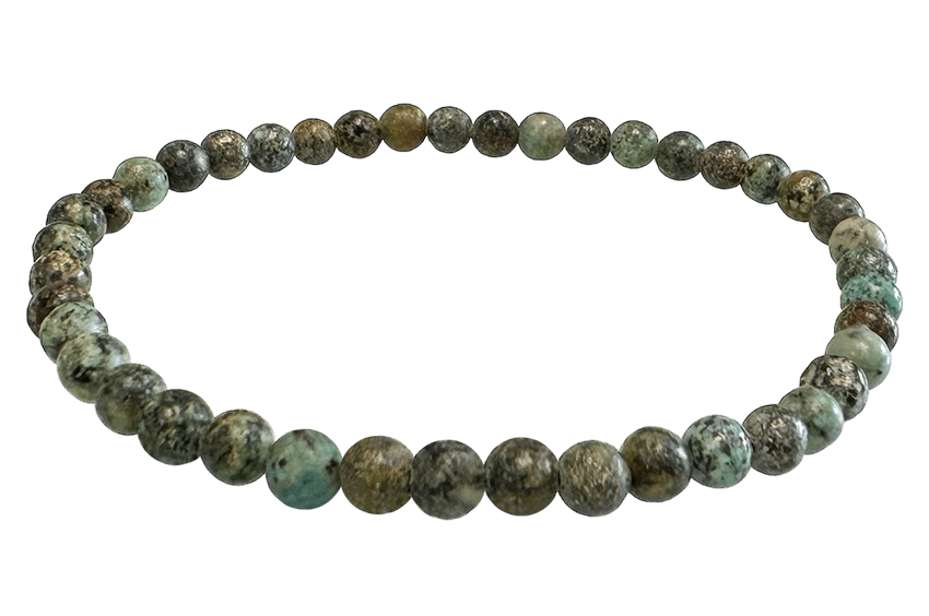 Bracciale con perline di turchese africano naturale da 4-5 mm