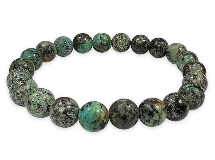 Bracciale africano turchese naturale A perline 8mm