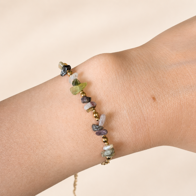 Bracciale Energia in Tormalina Multicolore A – Frammenti di Pietra
