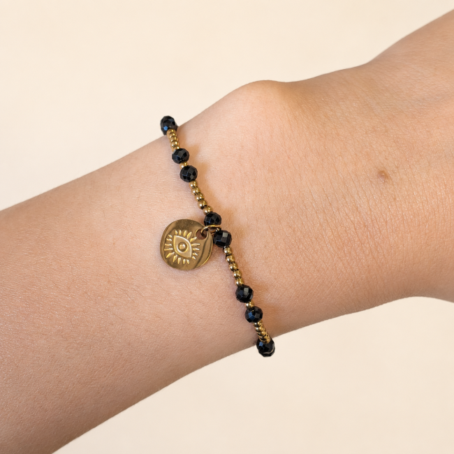 Bracciale di Protezione in Spinello Nero A – Occhio Protettivo