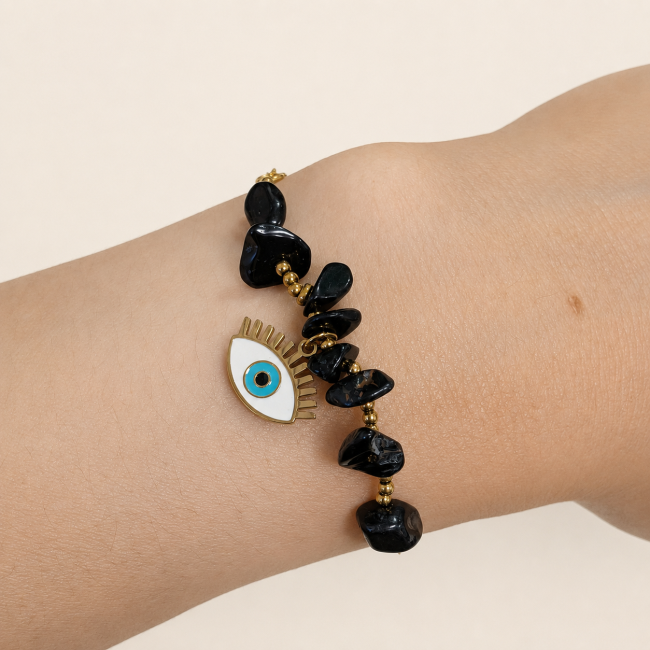 Bracciale di Protezione in Tormalina Nera A – Malocchio