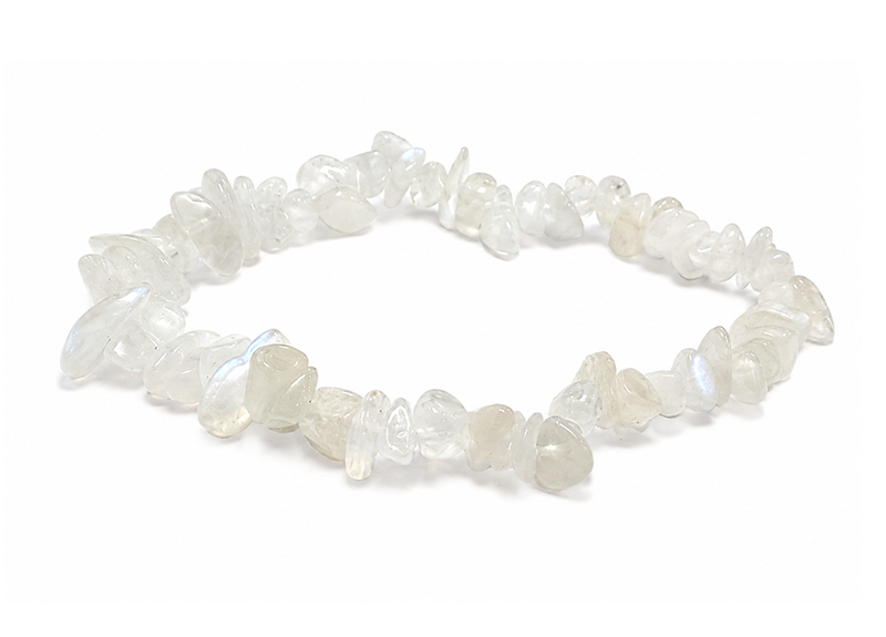 Bracciale Chips in Pietra di Luna Bianca Peristerite AA 5-8mm