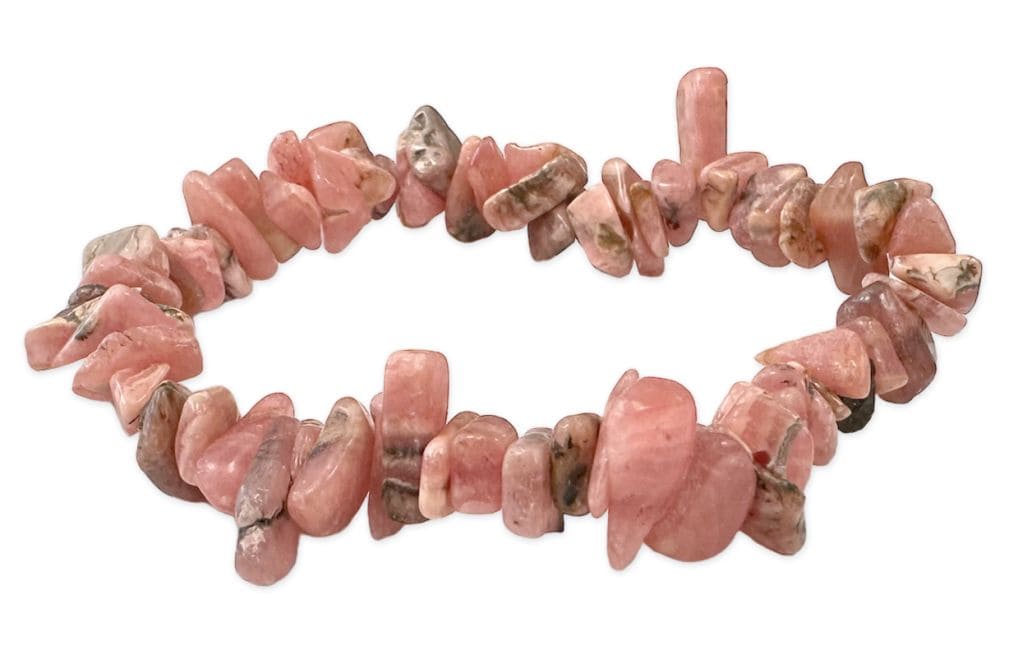 Bracciale di Argentina Rhodochrosite A chips da 18 cm