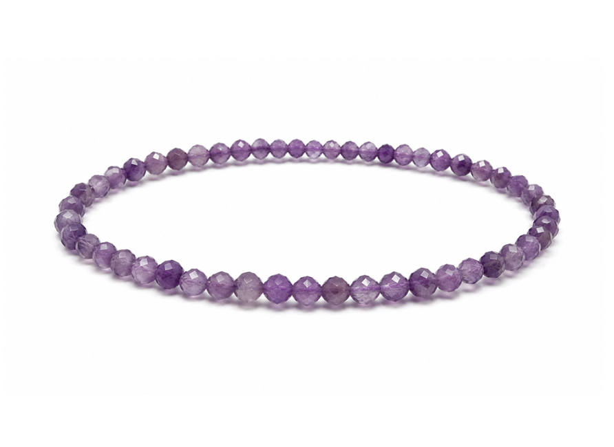 incenso ad Bracciale in Ametista Sfaccettata Qualità A – Perle 3 mm|it