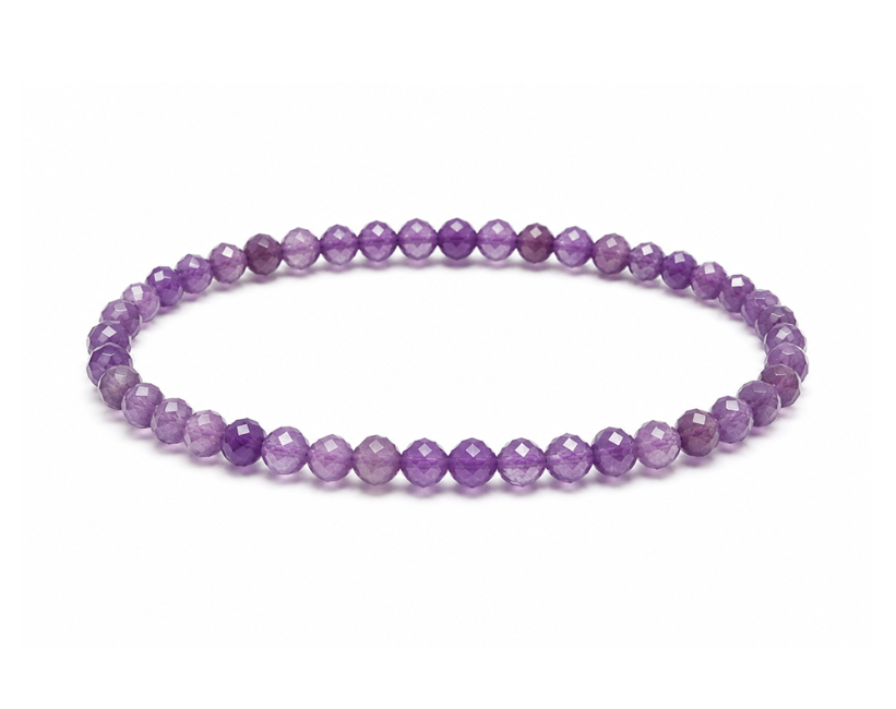 incenso ad Bracciale in Ametista Sfaccettata Qualità A – Perle 3 mm