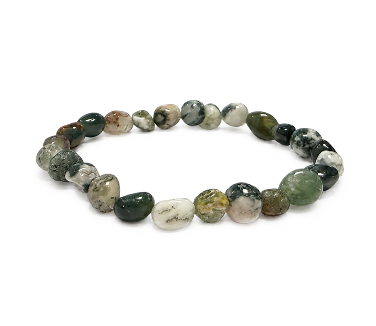 incenso ad Bracciale con Pietre Burattate in Agata Albero A 6-8mm