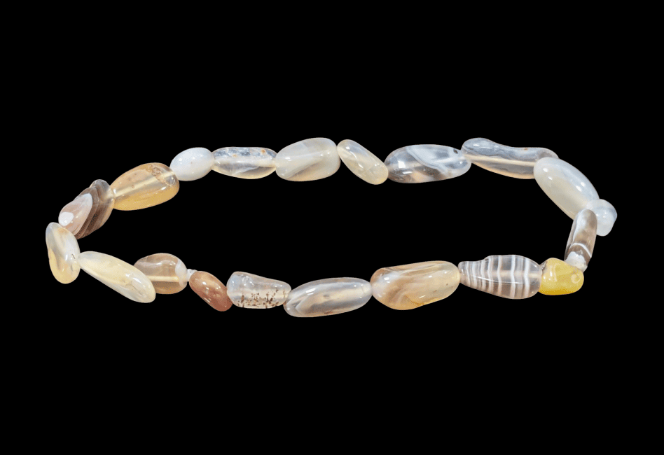 incenso ad Bracciale in agata con pietre rotolate del Botswana A